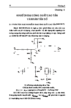 Giáo trình Mạch điện tử thông tin - Chương 3: Khuếch đại công suất cao tần và nhân tần số