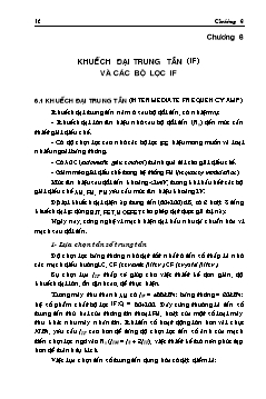 Giáo trình Mạch điện tử thông tin - Chương 6: Khuếch đại trung tần (IF) và các bộ lọc IF