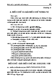 Giáo trình Mạch điện tử thông tin - Chương 8: Điều chế và giải điều chế tương tự