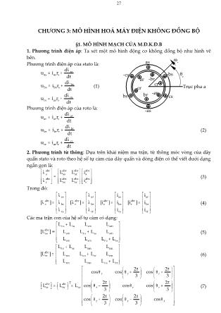 Giáo trình Mô hình hóa máy biến áp - Chương 3: Mô hình hoá máy điện không đồng bộ