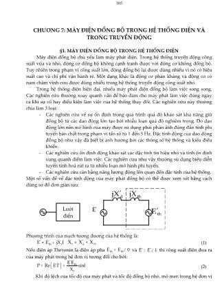 Giáo trình Mô hình hóa máy biến áp - Chương 7: Máy điện đồng bộ trong hệ thống điện và trong truyền động
