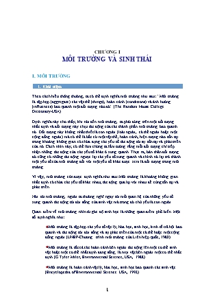 Giáo trình Môi trường và con người - Lê Thị Thanh Mai