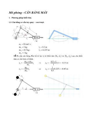 Giáo trình Nguyên lý máy - Chương 5: Mô phỏng - Cân bằng máy
