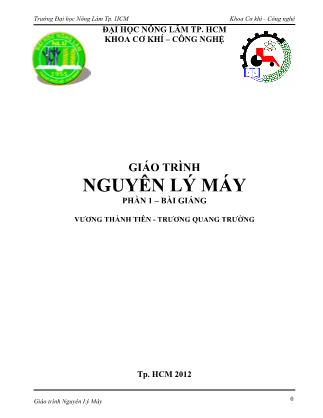 Giáo trình Nguyên lý máy - Vương Thành Tiên