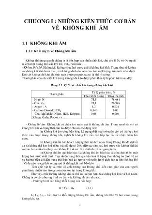 Giáo trình Thông gió và điều hòa không khí - Chương 1: Những kiến thức cơ bản về không khí ẩm