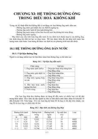Giáo trình Thông gió và điều hòa không khí - Chương 10: Hệ thống đường ống trong điều hoà không khí