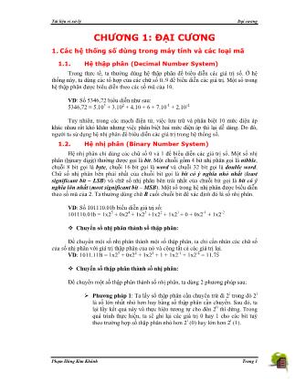 Giáo trình Vi xử lý - Chương 1: Đại cương - Phạm Hùng Kim Khánh