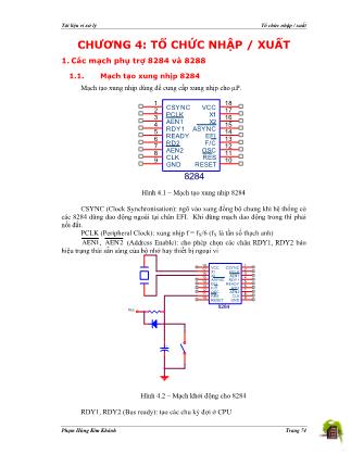 Giáo trình Vi xử lý - Chương 4: Tổ chức nhập/xuất - Phạm Hùng Kim Khánh