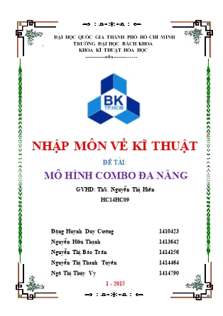 Tiểu luận Nhập môn về kĩ thuật - Đề tài: Mô hình combo đa năng