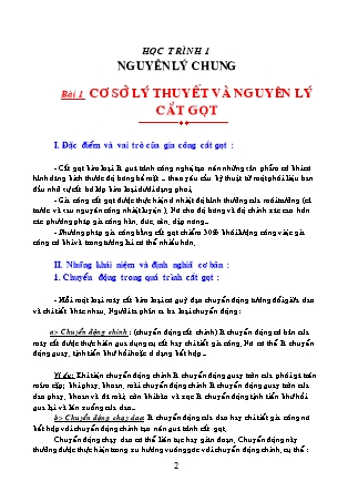 Bài giảng Cơ sở lý thuyết và nguyên lý cắt gọt kim loại