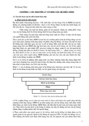 Bài giảng Hệ điều hành phân tán - Hà Quang Thụy (Phần 1)