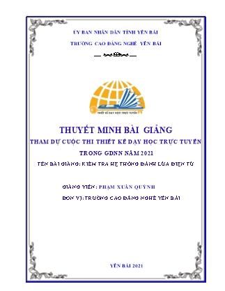 Bài giảng Kiểm tra hệ thống đánh lửa điện tử - Phạm Xuân Quỳnh