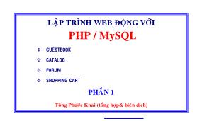 Bài giảng Lập trình Web động với PHP MySQL