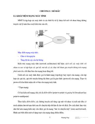 Bài giảng Mạng máy tính - Chương 1: Mở đầu