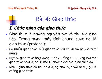 Bài giảng Nhập môn mạng máy tính - Bài 4: Giao thức