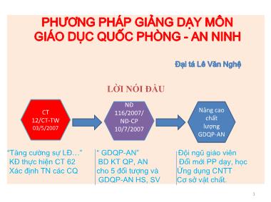 Bài giảng Phương pháp giảng dạy môn Giáo dục Quốc phòng - An ninh