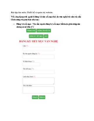 Bài tập lớn môn Thiết kế và quản trị website