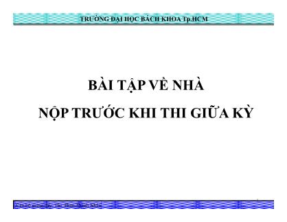 Bài tập về nhà môn Truyền nhiệt