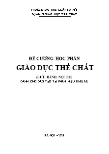 Đề cương học phần Giáo dục thể chất
