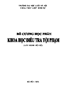 Đề cương học phần Khoa học điều tra tội phạm và giám định tư pháp