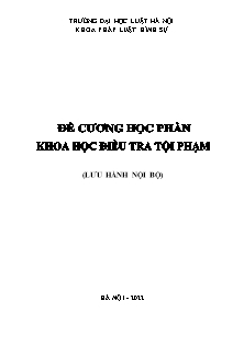 Đề cương học phần Khoa học điều tra tội phạm