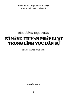 Đề cương học phần Kĩ năng tư vấn pháp luật trong lĩnh vực dân sự