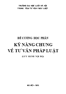 Đề cương học phần Kỹ năng chung về tư vấn pháp luật