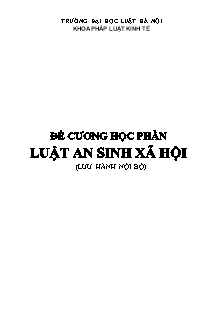 Đề cương học phần Luật an sinh xã hội