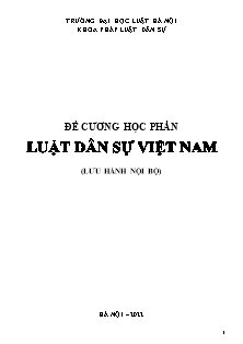 Đề cương học phần Luật dân sự Việt Nam