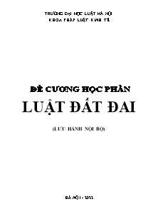 Đề cương học phần Luật Đất đai