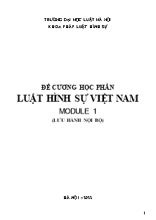 Đề cương học phần Luật hình sự (module 1)