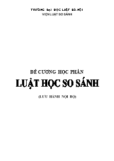 Đề cương học phần Luật học So sánh (3 Tín chỉ)