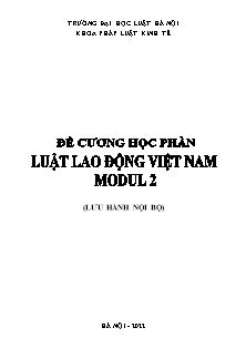 Đề cương học phần Luật Lao động Việt Nam (modul 2)