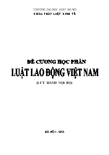 Đề cương học phần Luật lao động Việt Nam