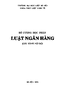 Đề cương học phần Luật ngân hàng