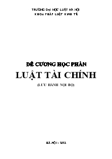 Đề cương học phần Luật tài chính