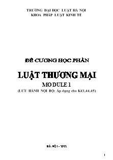 Đề cương học phần Luật thương mại Việt Nam (module 1)
