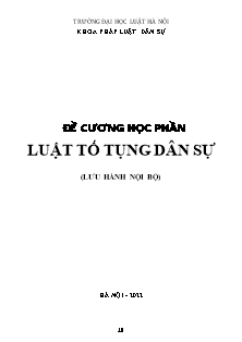 Đề cương học phần Luật tố tụng dân sự (3 Tín chỉ)