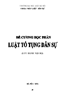 Đề cương học phần Luật tố tụng dân sự