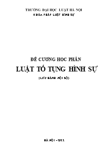 Đề cương học phần Luật Tố tụng hình sự