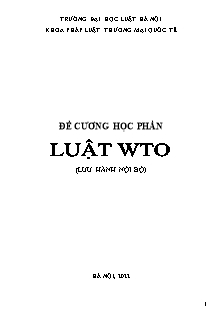 Đề cương học phần Luật WTO