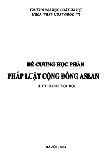 Đề cương học phần Pháp luật Cộng đồng ASEAN