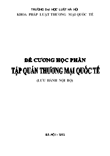 Đề cương học phần Tập quán thương mại quốc tế