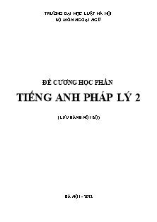 Đề cương học phần Tiếng Anh pháp lý 2