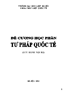 Đề cương học phần Tư pháp quốc tế