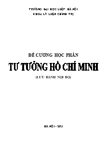 Đề cương học phần Tư tưởng Hồ Chí Minh