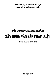 Đề cương học phần Xây dựng văn bản pháp luật
