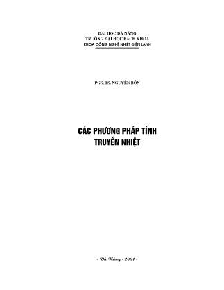 Giáo trình Các phương pháp tính truyền nhiệt - Nguyễn Bốn (Phần 1)