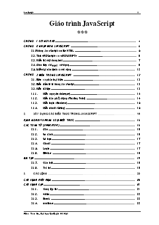 Giáo trình JavaScript