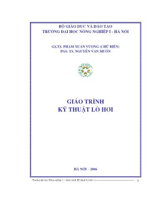 Giáo trình Kỹ thuật lò hơi - Phạm Xuân Vượng, Nguyễn Văn Muốn